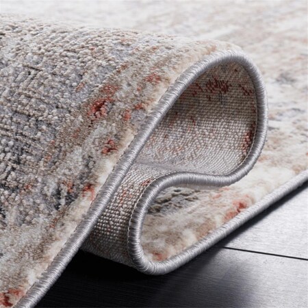 Safavieh 6 ft. 7 in. x 6 ft. 7 in. Vogue Power Loomed Round Rug; Rust & Gray VGE152P-7R